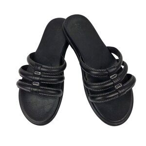OluKai Tiare Slide Sandals Black Size 9